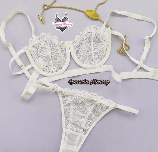 Conjunto encaje blanco