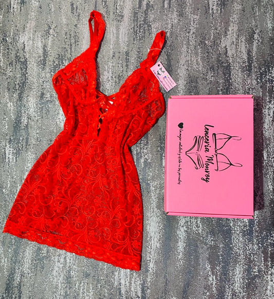 Babydoll encaje rojo