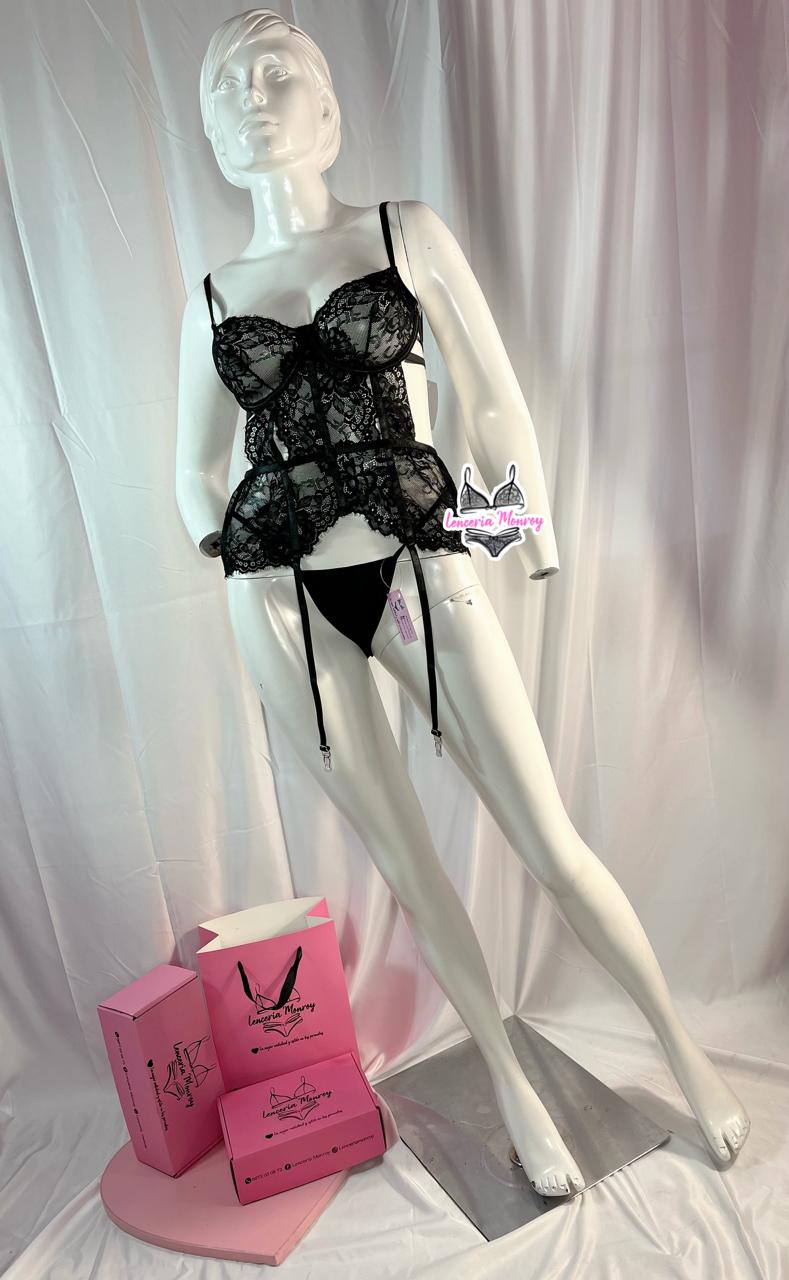 BABYDOLL NEGRO ENCAJE