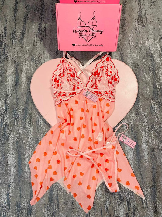 VESTIDO CORAZONES PICOS