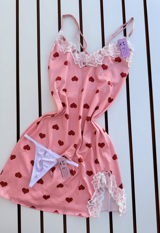 babydoll corazones con tanga